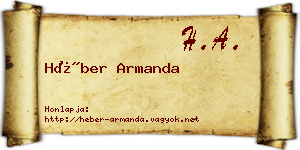 Héber Armanda névjegykártya